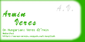 armin veres business card